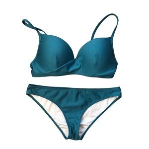 Shade & Shore Bikini, Teal, Size Small